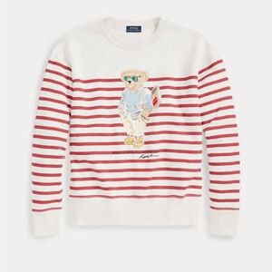 Polo by Ralph Lauren Women’s White and Red Striped Sweater